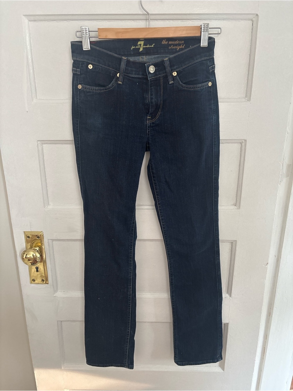 7 For All Mankind Dark Indigo Straight Leg Jeans